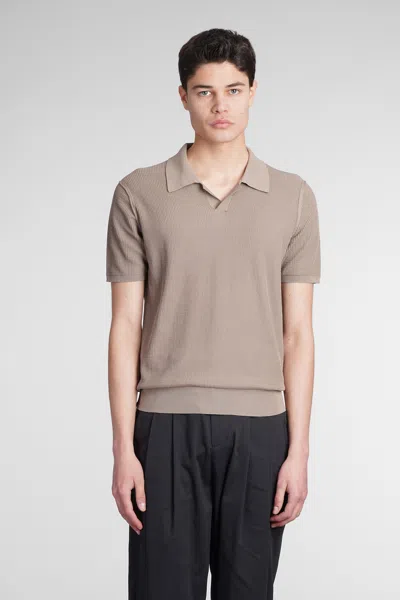 Roberto Collina Polo In Taupe Cotton In Elephant