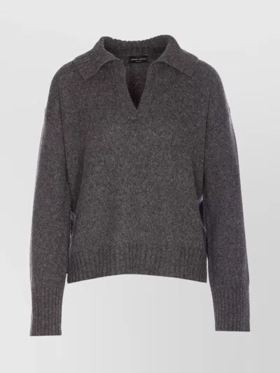 ROBERTO COLLINA POLO KNIT TOP LONG SLEEVES