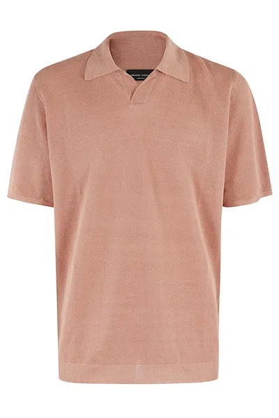Roberto Collina Polo Mc Punto Piquet In Pink