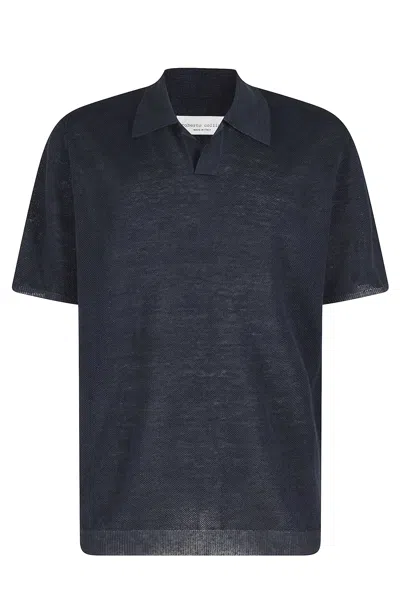 Roberto Collina Polo Mc Punto Piquet In Blue