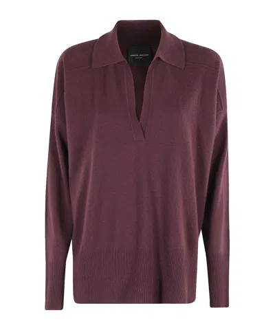 ROBERTO COLLINA POLO-NECK KNIT TOP