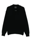 Roberto Collina Long Sleeve Ribbed Sweater In Black