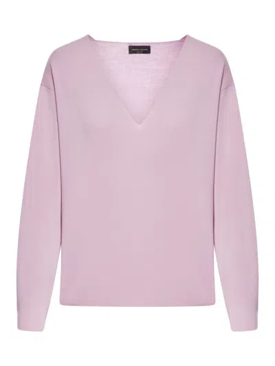 Roberto Collina Long-sleeved Sweater In Pink
