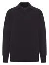 Roberto Collina Lapel Long-sleeved Sweater In Black