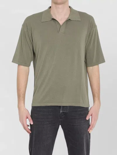 Roberto Collina Polo Shirt Point Collar Pure Cotton In Green
