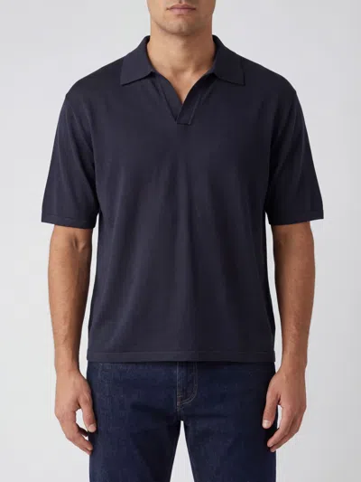 Roberto Collina Polo Shirt  Men Color Navy In Blue