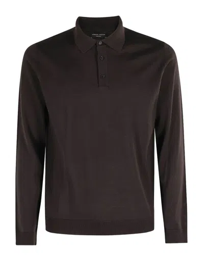 Roberto Collina Polo Sweater In Brown