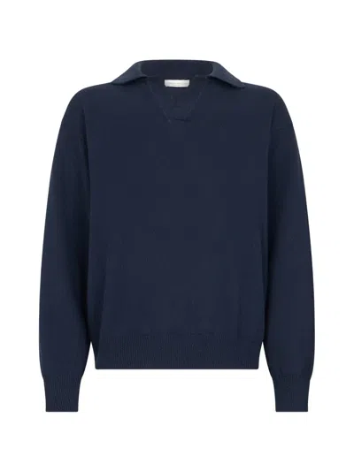 Roberto Collina Polo-collar Sweater In Blue