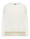 Roberto Collina Oversized Crew Neck Sweater In White