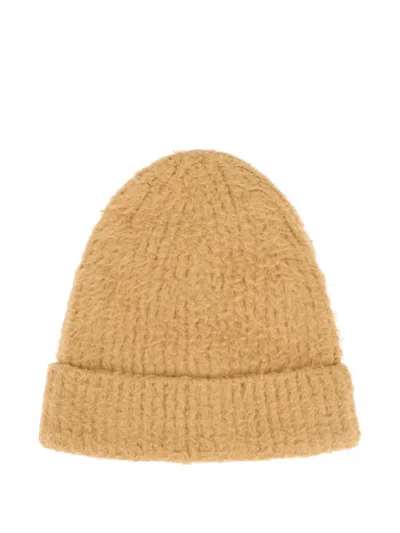Roberto Collina Knitted Hat With Cuff In Red