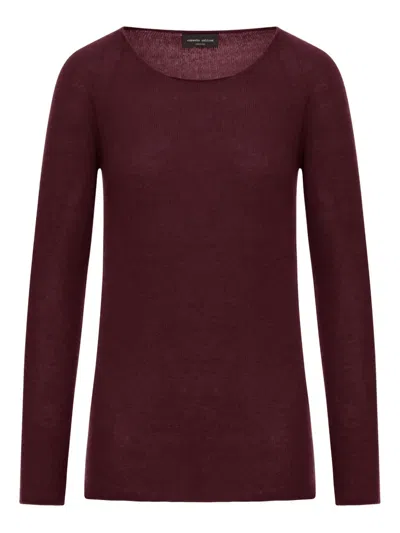 Roberto Collina Crew Neck Cashmere Sweater In Red
