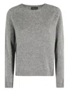 Roberto Collina Crew Neck Long-sleeved Sweater With Relaxed Fit In Gray