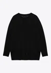 Roberto Collina Relaxed Crewneck Wool Sweater In Black
