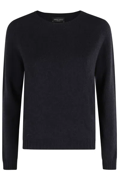 Roberto Collina Relaxed Fit Long-sleeved Sweater In Blue