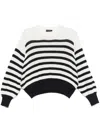 Roberto Collina Relaxed Fit Striped Knit Sweater In White