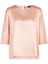 Roberto Collina Relaxed-fit Top With 3/4 Sleeves In Pink