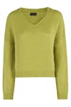 Roberto Collina Relaxed Fit V-neck Alpaca Blend Sweater In Multi