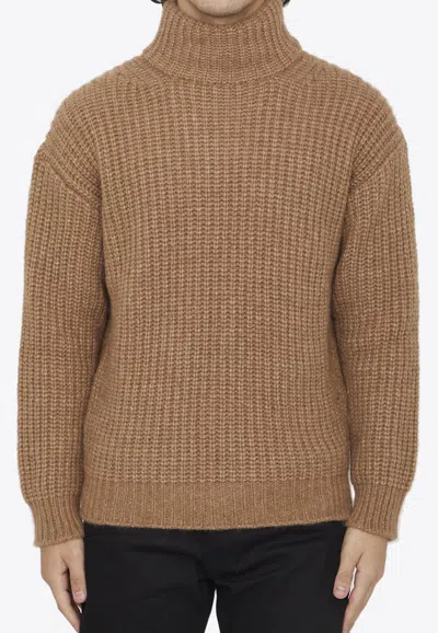 ROBERTO COLLINA RIB-KNIT ALPACA SWEATER