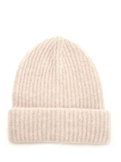 Roberto Collina Brushed Ribbed-knit Beanie In Beige