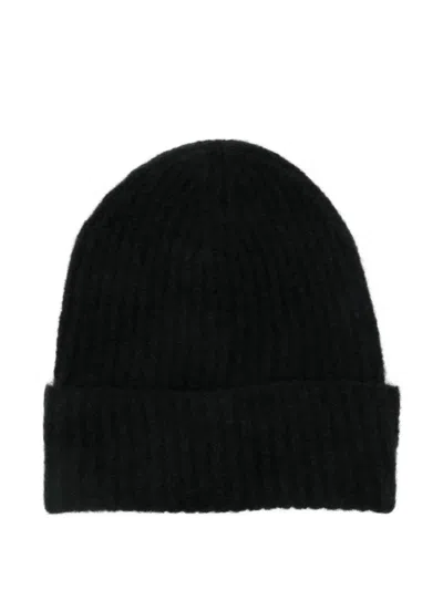 Roberto Collina Ribbed Beanie In Black