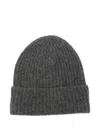 Roberto Collina Ribbed Beanie In Gray
