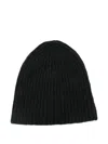 Roberto Collina Ribbed Beanie Hat In Black
