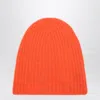 Roberto Collina Ribbed Beanie In Orange