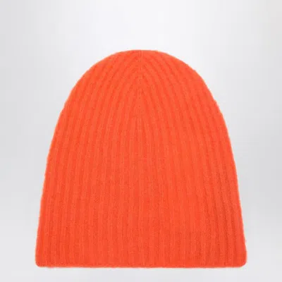 Roberto Collina Ribbed Beanie In Orange