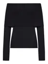 Roberto Collina Long Sleeve Boat Neck Sweater In Black
