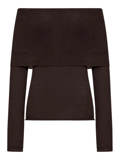 ROBERTO COLLINA RIBBED BOAT NECK SWEATER