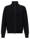 Roberto Collina Long-sleeved Zip-up Sweater In Black
