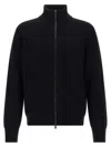 Roberto Collina Long-sleeved Zip-up Sweater In Black