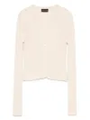 Roberto Collina Ribbed Cardigan In Neutrals