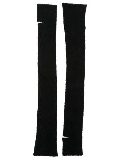 Roberto Collina Ribbed Cashmere And Silk Sleeves In Black