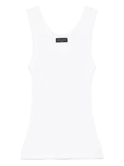 Roberto Collina Ribbed Cotton Blend Tank Top In White