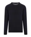 Roberto Collina Ribbed Round Neck Sweater With Long Sleeves In Black
