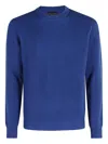 Roberto Collina Ribbed Crewneck Long Sleeve Sweater In Blue