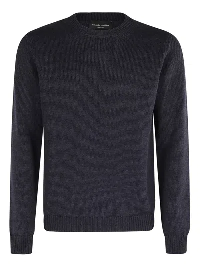 Roberto Collina Ribbed Crew-neck Sweater In Gray