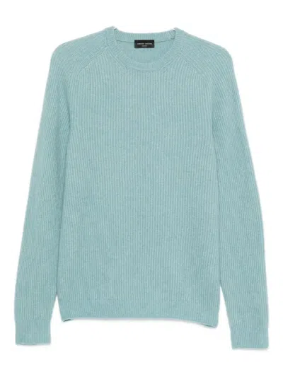 Roberto Collina Round Neck Long-sleeved Sweater In Blue