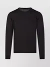 Roberto Collina Ribbed Round Neck Sweater With Long Sleeves In Black