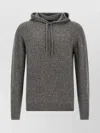 Roberto Collina Textured Knit Hooded Sweater In Medium Grey In Gray