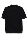 Roberto Collina Openwork-knit Polo Shirt In Blue