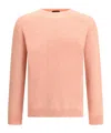 Roberto Collina Long Sleeves Pressed Gauze Round Neck Sweater Clothing In Pink
