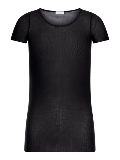 Roberto Collina Ribbed Knit T-shirt In Black