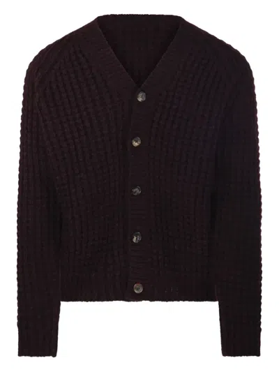 ROBERTO COLLINA ROBERTO COLLINA RIBBED KNIT V-NECK CARDIGAN