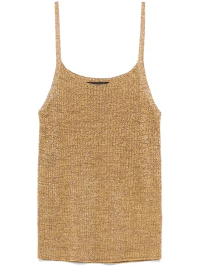 ROBERTO COLLINA RIBBED LUREX TANK TOP