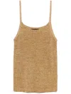 Roberto Collina Lurex Ribbed Tank Top In Grey