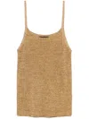 Roberto Collina Lurex Ribbed Tank Top In Metallic