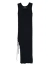 Roberto Collina Ruched Detailed Ribbed Midi Dress In Blue