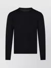 Roberto Collina Ribbed Round Neck Sweater With Long Sleeves In Black